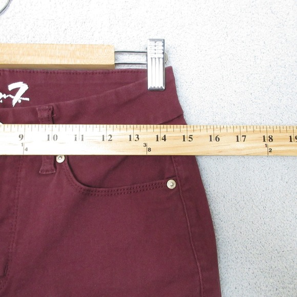 Seven7 Women's Tummy Less High Rise Skinny Jeans Burgundy Size 6 (30x29) - Picture 6 of 13